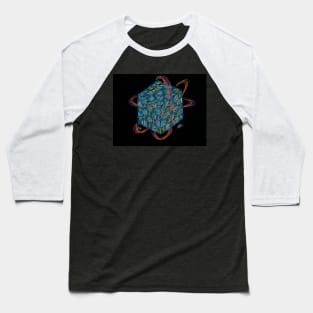 Quantum Sapphire Cube Baseball T-Shirt